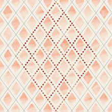 Charger l&#39;image dans la galerie, Douceur d&#39;aquarelle où le regard vogue sur les nuances de terre créées par le hasard de l&#39;eau, ce papier peint inspiré du XIXe nous rappelle le temps qui passe au travers de ses pois patinés accrochés sur un treillage d&#39;ombre. Las, avec son subtil voile coloré, apportera une touche poétique dans votre intérieur.
