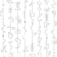 Charger l&#39;image dans la galerie, Géométries du hasard portées par le fil. Coudées, enroulées, courbées, emboitées, fléchées, les formes suivent le fil d&#39;une improvisation inspirée des cultures du monde. Loustic est un papier peint au graphisme piquant et décalé qui saura réveiller subtillement un décor contemporain mais aussi dialoguer avec l&#39;univers léger et candide des chambres d&#39;enfants.
