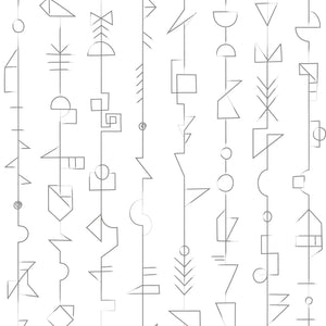Géométries du hasard portées par le fil. Coudées, enroulées, courbées, emboitées, fléchées, les formes suivent le fil d'une improvisation inspirée des cultures du monde. Loustic est un papier peint au graphisme piquant et décalé qui saura réveiller subtillement un décor contemporain mais aussi dialoguer avec l'univers léger et candide des chambres d'enfants.